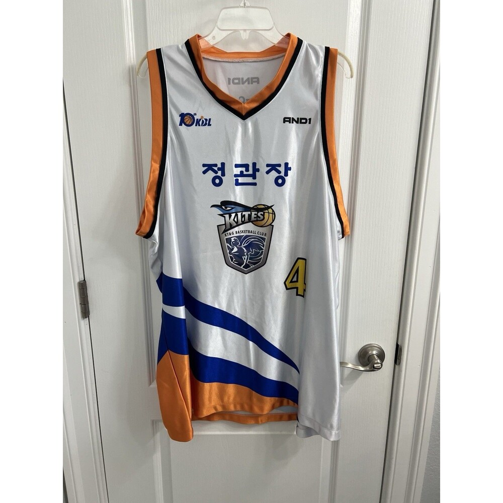 Rare VTG KT&G Kites Basketball Club Junior Burrough #4 Jersey 3XL